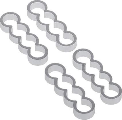Alphacool Eiskamm Alu X4 Flat Kabelkamm 4mm, silber, 4er-Pack