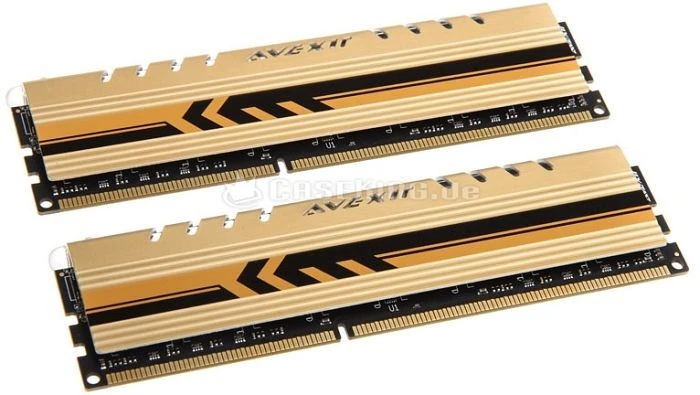 Avexir Core Series Gold LED gelb UDIMM 8GB Kit, DDR3-2400, CL11-13-13-35