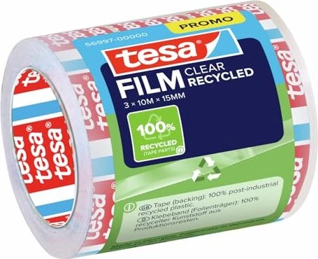 tesa tesafilm eco & clear transparent, Klebestreifen, 15mm/10m, 3 Stück