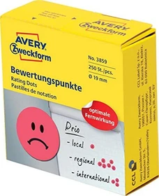 Avery-Zweckform Bewertungspunkte 19mm Sad Face magenta