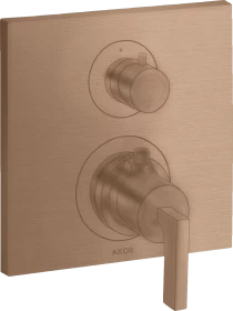 Hansgrohe Axor Citterio Thermostat mit Absperrventil und Hebelgriff brushed red gold