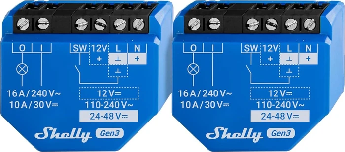 Shelly 1 Gen3, 1-Kanal, Unterputz, Schaltaktor, 2er-Pack
