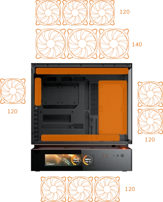 Cougar CFV235 Vision, schwarz, Glasfenster