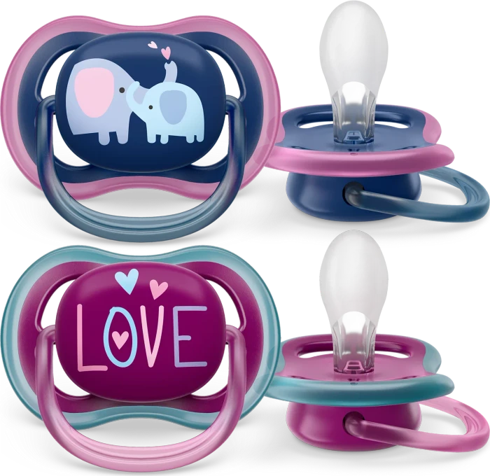 Philips Avent SCF349/19 Ultra Air Beruhigungsschnuller, 18+M, Silikon, mehrfarbig/tiere, 4 Stück