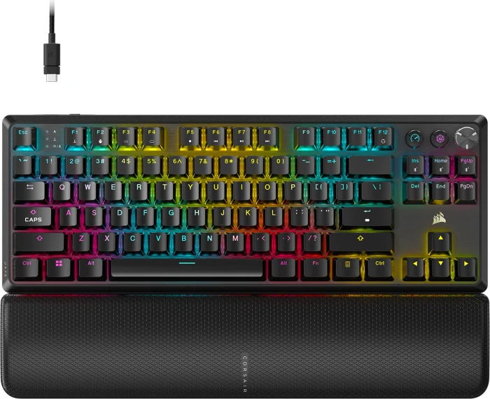 Corsair Gaming K70 CORE TKL WIRELESS RGB, schwarz, MLX RED V2, USB/Bluetooth, US