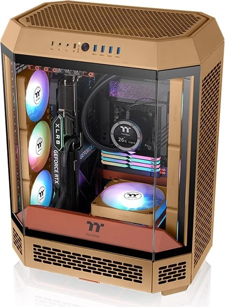 Thermaltake CT120 EX ARGB Sync Reverse Gravel Sand, braun/weiß, 120mm, 3er-Pack