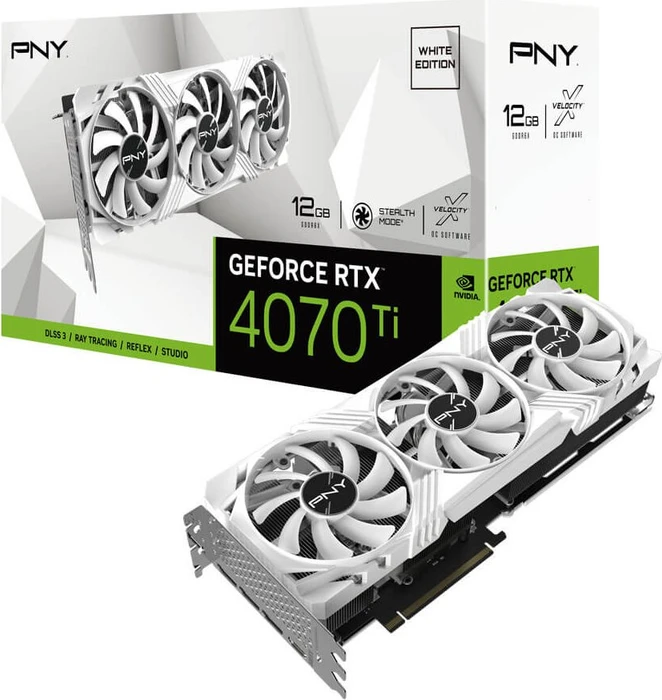 PNY GeForce RTX 4070 Ti LED Verto White Edition, 12GB GDDR6X, HDMI, 3x DP