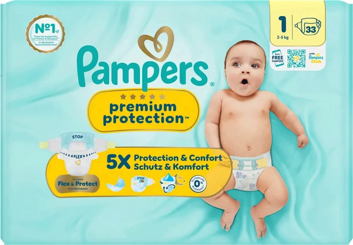 Pampers Premium Protection Gr.1 Einwegwindel, 2-5kg, 24 Stück
