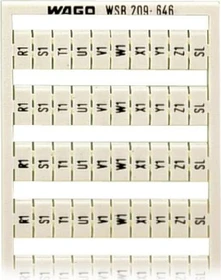 Wago WSB-Beschriftungskarte als Karte bedruckt U6, V6, W6, ..., U6, V6, W6,... bis U9, V9, W9, ..., U9, V9, W9, (je 2x) nicht dehnbar Aufdruck senkrecht aufrastbar weiß