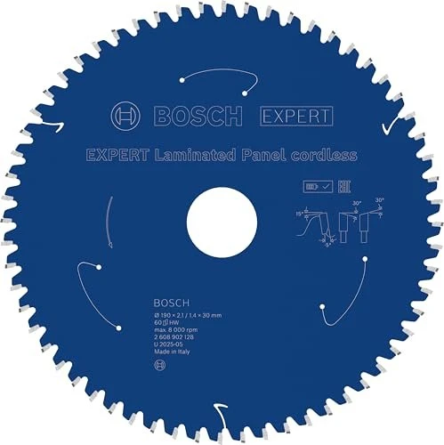 Bosch Professional Expert Laminated Panel Cordless Kreissägeblatt 60Z, 190x1.4x30mm, 1 Stück