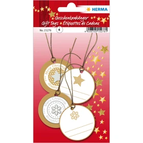 Herma Aushängeschilder Weihnachten 3D gold mit Faden