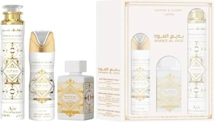 Lattafa Badee Al Oud Honor & Glory EdP 100ml + Raumspray 300ml + Deo Spray 200ml Duftset
