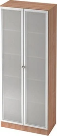 Hammerbacher Schrank 5OH V6100G, Streifengriff, nussbaum/silber, Schrankwand