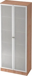 Hammerbacher Schrank 5OH V6100G, Streifengriff, nussbaum/silber, Schrankwand