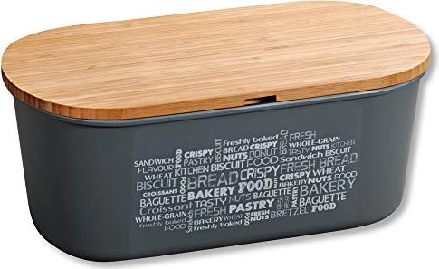Kesper 5850 Brotkasten mit Bambusdeckel grau
