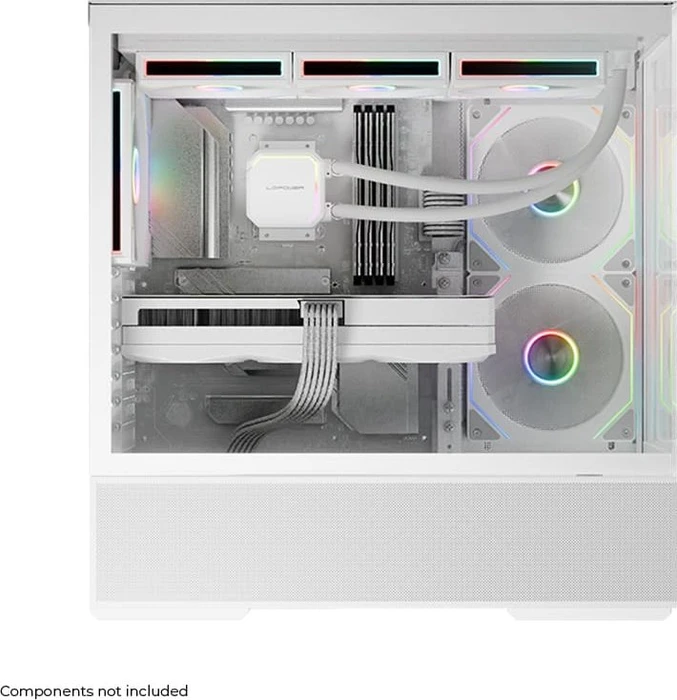 LC-Power Gaming 812B Quartz Vision, weiß, Glasfenster