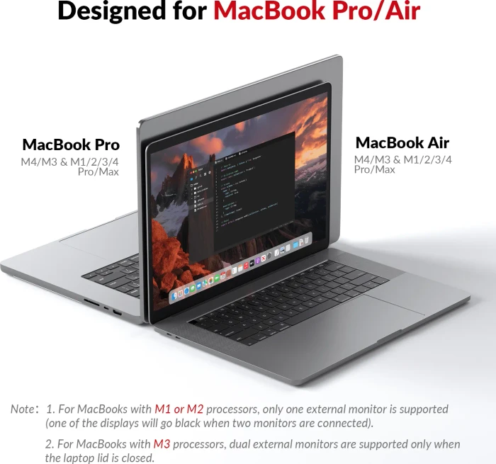 AV Access iDock M10, USB-C KVM Docking Station, 10-in1, for MacBook & 1 Desktop, 4K@60Hz Dual Monitor, 2-fach KVM-Switch