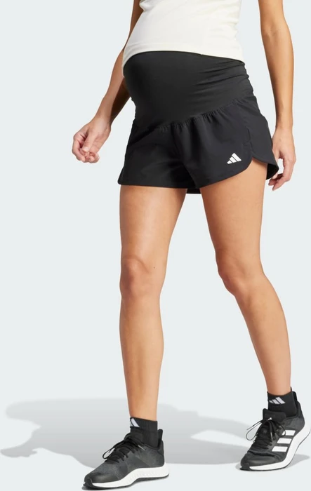 adidas Pacer Woven Stretch Training Umstandsmode Trainingshose kurz schwarz/weiß (Damen)