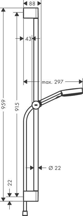 Hansgrohe Pulsify Select S Brauseset 105 3jet Relaxation mit Brausestange 90cm chrom