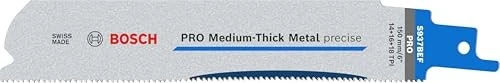 Bosch Professional PRO S937BEF Medium-Thick Metal precise Säbelsägeblatt 14+16+18TPI, 150x25x1.1mm, 5 Stück