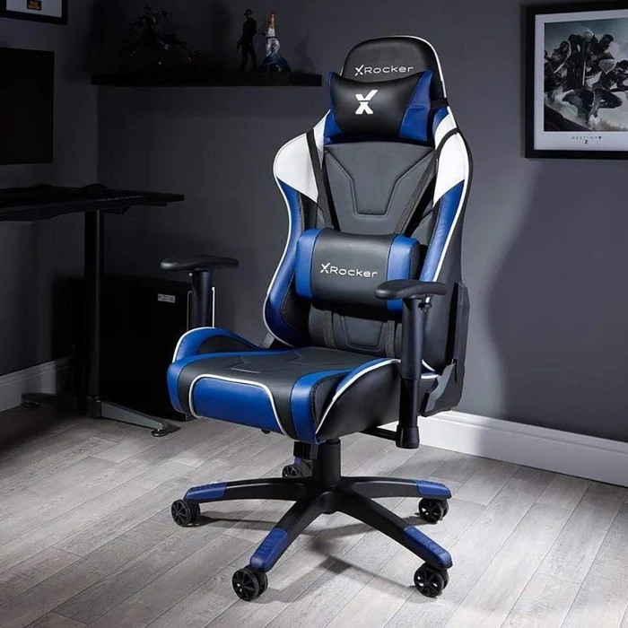 X Rocker Agility Esports Gamingstuhl, blau/schwarz