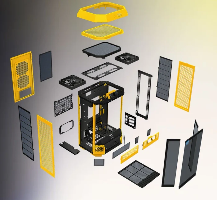 Thermaltake The Tower 300 Bumblebee, gelb, Glasfenster