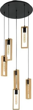 Eglo Littleton Pendelleuchte 6-flammig schwarz/braun