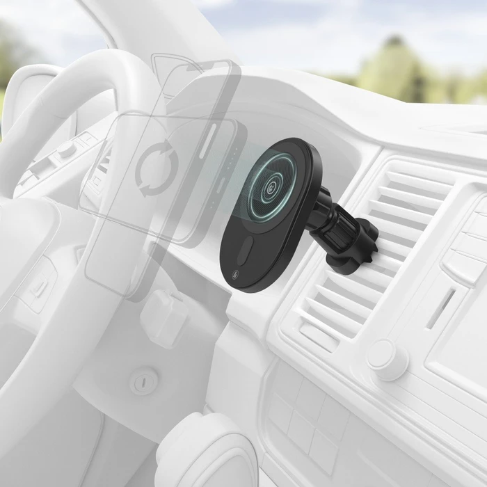 Hama kabelloses Auto-Handy-Ladegerät MagCharge Car FC15 schwarz