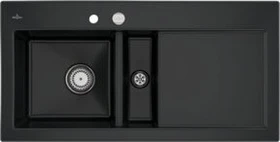 Villeroy & Boch Subway 60 Einbau Becken links mit Ablauffernbedienung pure black