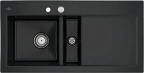 Villeroy & Boch Subway 60 Einbau Becken links mit Ablauffernbedienung pure black