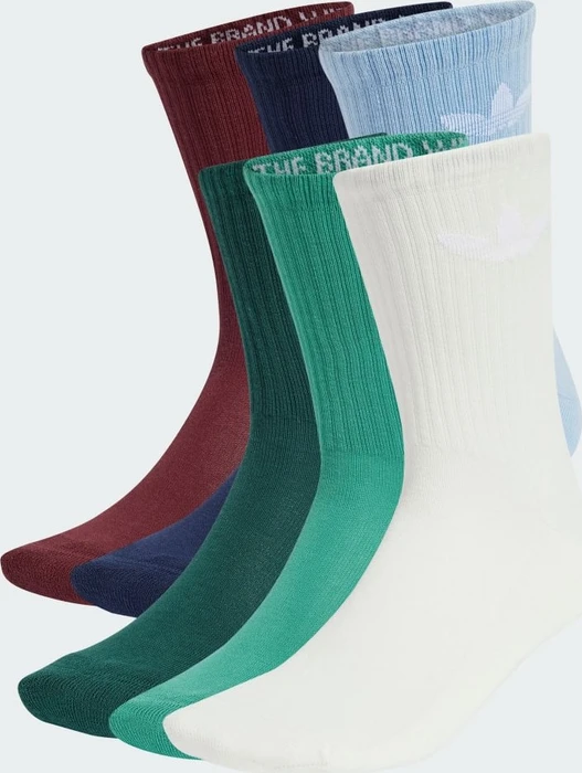 adidas Trefoil Cushion Crew Socken off white/semi court green/collegiate green, 6 Paare