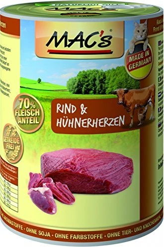 MAC's Cat Rind und Hühnerherzen, 2.40kg (6x 400g)