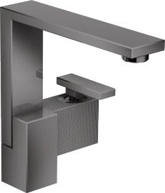 Hansgrohe AXOR Edge Einhebel-Waschtischmischer 190 mit Push-Open Ablaufgarnitur diamantschliff polished black chrome