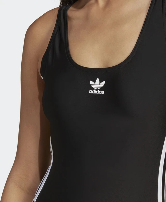 adidas Adicolor 3-Streifen Badeanzug schwarz/weiß (Damen)