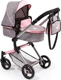 Bayer Design Kombi-Puppenwagen Vario Schmetterling rosa/grau