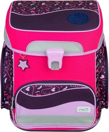 scooli Easy Fit Glow Edition Heartbeat Schultaschen-Set, 6-tlg.