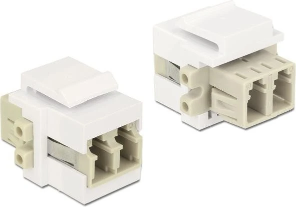 DeLOCK Keystone Modul LC Duplex Buchse via LC Duplex Buchse, Multimode