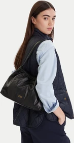 Tommy Hilfiger Soft Leder mit Logo-Emblem Schultertasche schwarz