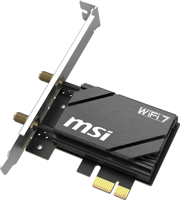 MSI HERALD GPBE65 BE6500 WI-FI 7, 2.4GHz/5GHz/6GHz WLAN, Bluetooth 5.4, PCIe x1