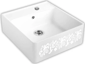 Villeroy & Boch Spülstein Becken mittig mit Ablauffernbedienung white pearl
