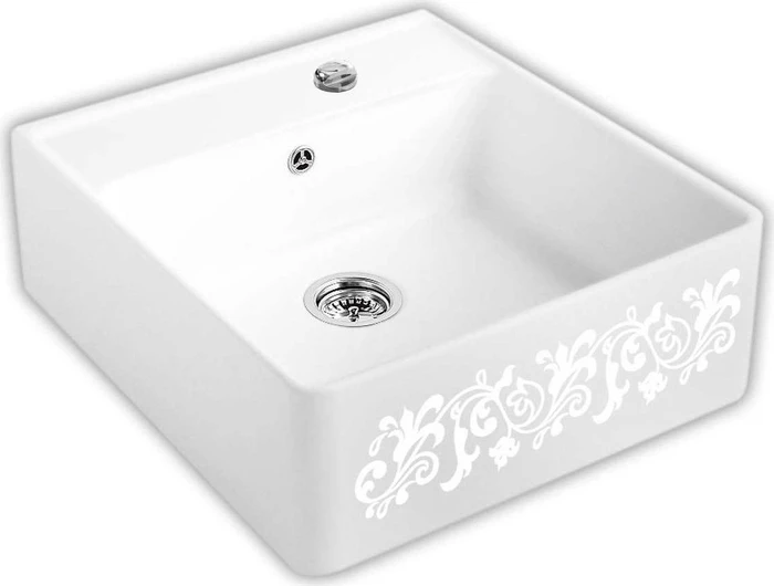Villeroy & Boch Spülstein Becken mittig mit Ablauffernbedienung white pearl