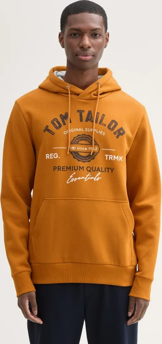 Tom Tailor Logo-Print Hoodie peanut butter brown (Herren)