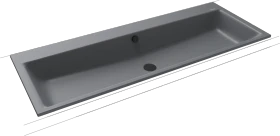 Kaldewei Puro Einbau-Doppelwaschtisch 120x46cm, Perl-Effekt, cool grey 70