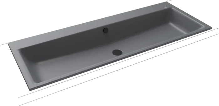 Kaldewei Puro Einbau-Doppelwaschtisch 120x46cm, Perl-Effekt, cool grey 70