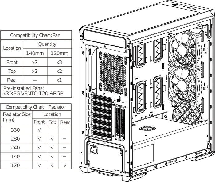ADATA XPG Defender Pro, weiß, Glasfenster