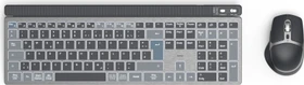 Hama WKM-750 Multi-Device-Tastatur-Maus-Set, blau/grau/schwarz, USB/Bluetooth, DE