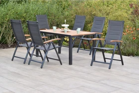 Merxx Paxos Gartenmöbel-Set grau/braun, 7-tlg.