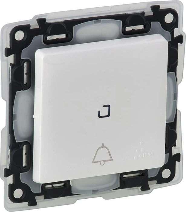 Legrand Valena Life Taster beleuchtet Glockensymbol IP44, ultraweiß
