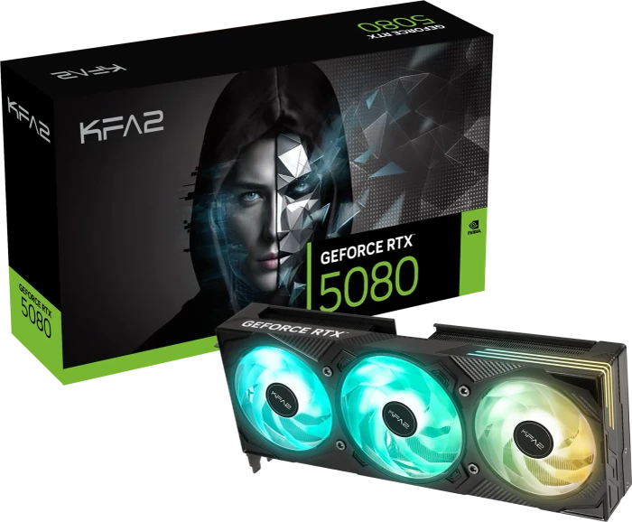 KFA2 GeForce RTX 5080 EX Gamer 1-Click OC 3X, 16GB GDDR7, HDMI, 3x DP