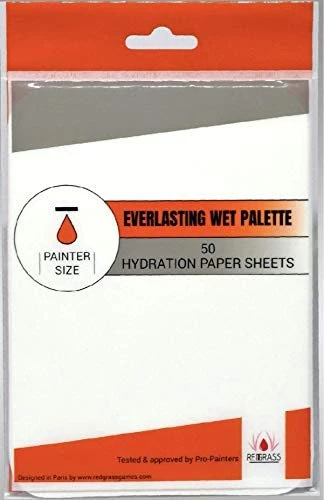 Redgrass Wet Palette Painter Lite Hydration Paper Sheets, 50 Stück